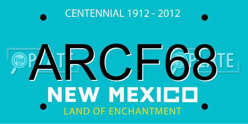 ARCF68 New Mexico License Plate