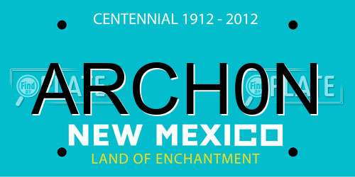 ARCH0N New Mexico License Plate