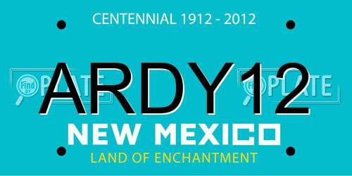 ARDY12 New Mexico License Plate