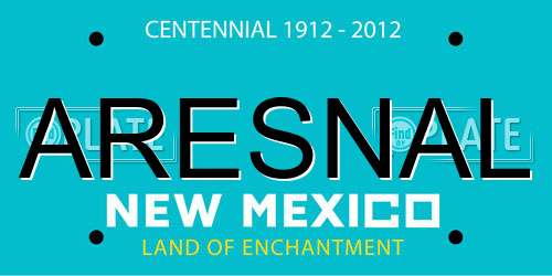 ARESNAL New Mexico License Plate