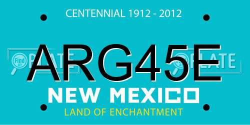 ARG45E New Mexico License Plate
