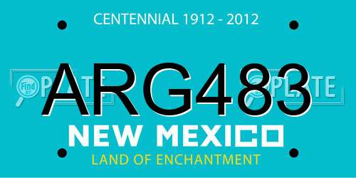 ARG483 New Mexico License Plate
