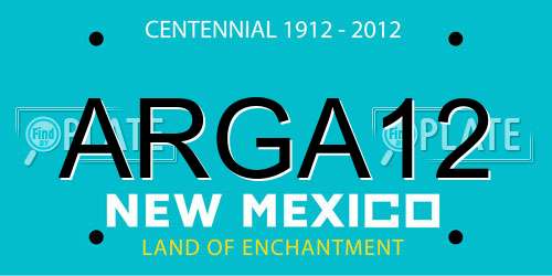 ARGA12 New Mexico License Plate