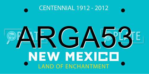 ARGA53 New Mexico License Plate