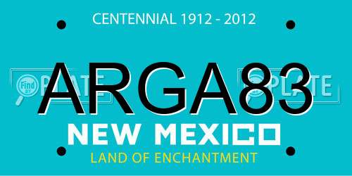 ARGA83 New Mexico License Plate