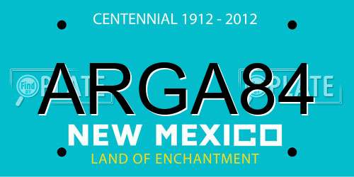 ARGA84 New Mexico License Plate