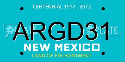 ARGD31 New Mexico License Plate