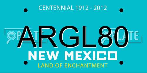 ARGL80 New Mexico License Plate