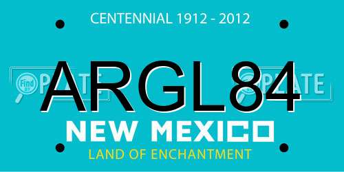 ARGL84 New Mexico License Plate