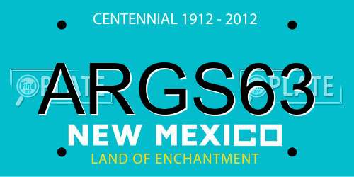 ARGS63 New Mexico License Plate