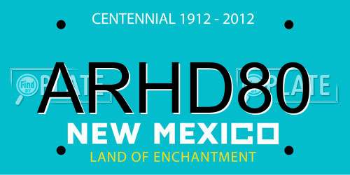 ARHD80 New Mexico License Plate