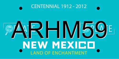 ARHM59 New Mexico License Plate