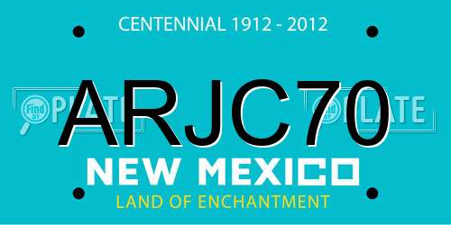 ARJC70 New Mexico License Plate
