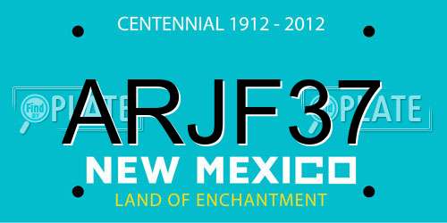 ARJF37 New Mexico License Plate