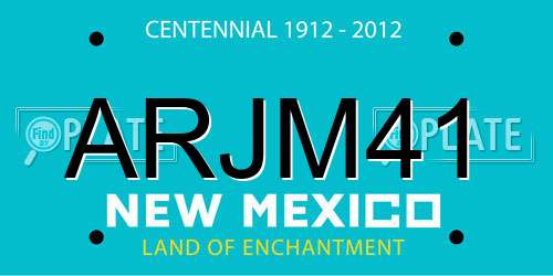 ARJM41 New Mexico License Plate