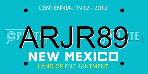 ARJR89 New Mexico License Plate