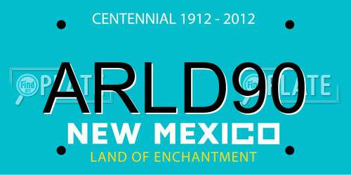 ARLD90 New Mexico License Plate