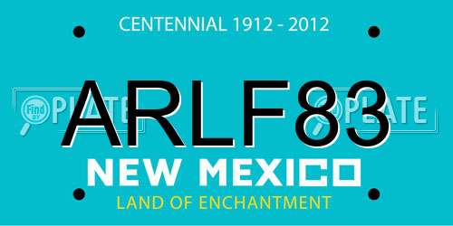ARLF83 New Mexico License Plate