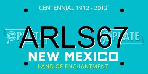 ARLS67 New Mexico License Plate