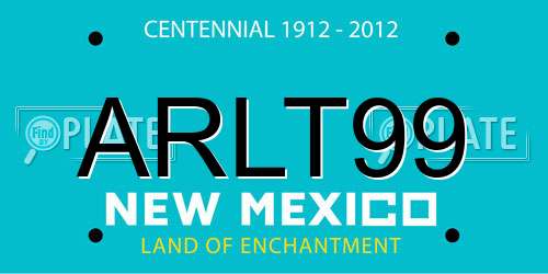 ARLT99 New Mexico License Plate