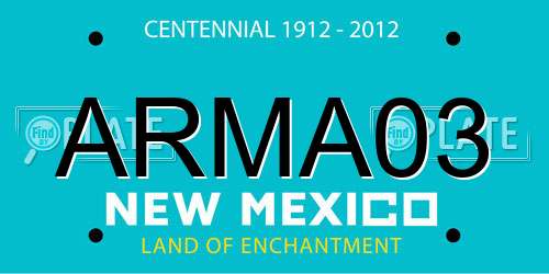 ARMA03 New Mexico License Plate