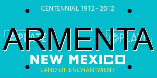 ARMENTA New Mexico License Plate