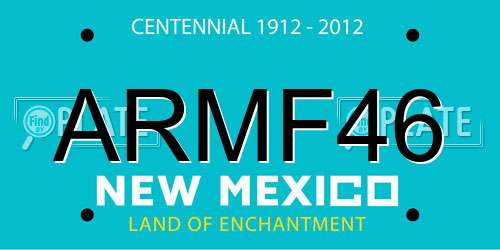 ARMF46 New Mexico License Plate
