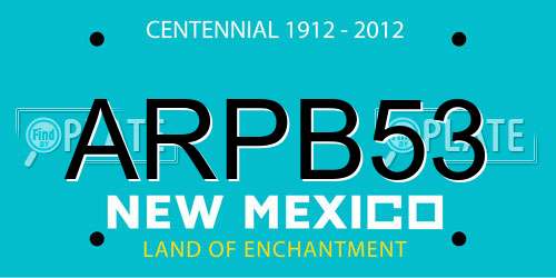 ARPB53 New Mexico License Plate