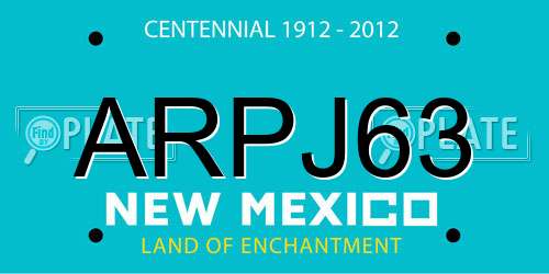 ARPJ63 New Mexico License Plate