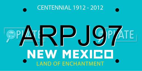 ARPJ97 New Mexico License Plate