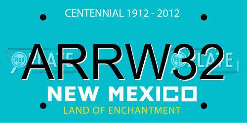 ARRW32 New Mexico License Plate