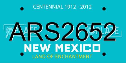 ARS2652 New Mexico License Plate