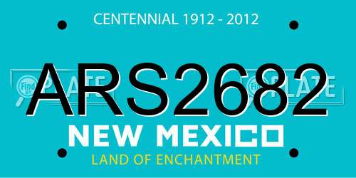 ARS2682 New Mexico License Plate