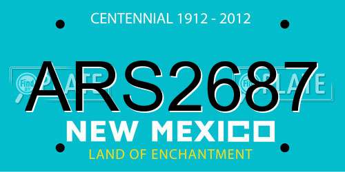 ARS2687 New Mexico License Plate