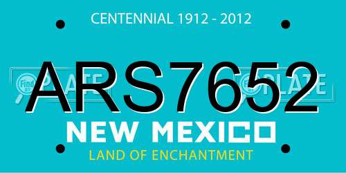 ARS7652 New Mexico License Plate