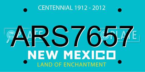ARS7657 New Mexico License Plate