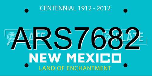 ARS7682 New Mexico License Plate