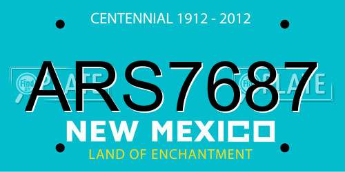 ARS7687 New Mexico License Plate