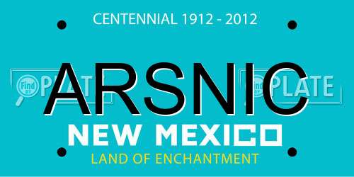 ARSNIC New Mexico License Plate