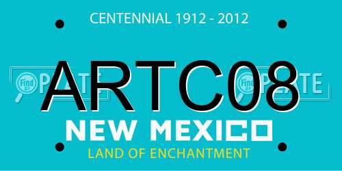 ARTC08 New Mexico License Plate
