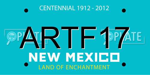 ARTF17 New Mexico License Plate