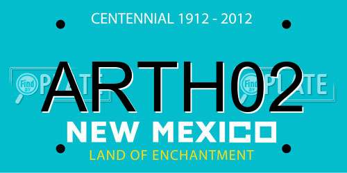 ARTH02 New Mexico License Plate