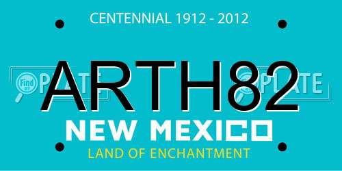ARTH82 New Mexico License Plate