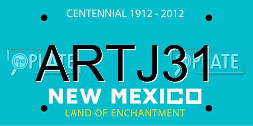 ARTJ31 New Mexico License Plate