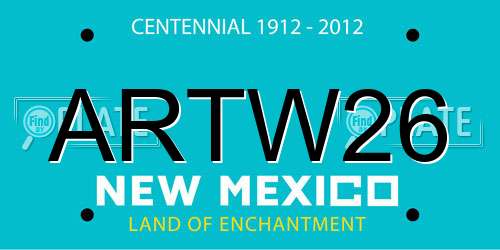 ARTW26 New Mexico License Plate