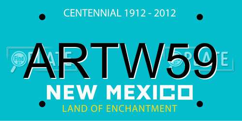 ARTW59 New Mexico License Plate