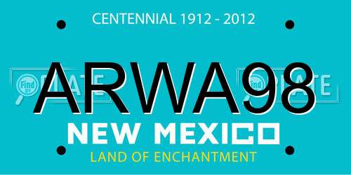 ARWA98 New Mexico License Plate