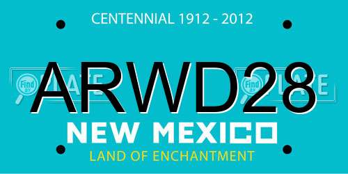 ARWD28 New Mexico License Plate