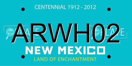 ARWH02 New Mexico License Plate