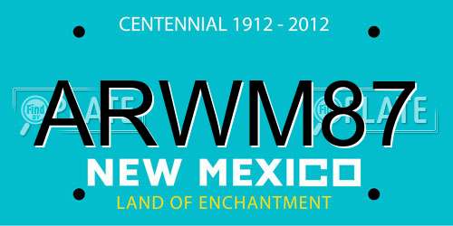 ARWM87 New Mexico License Plate